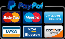 Carte accettate: Mastercard, Maestro, American Express, Visa, Visa Electron, Discover